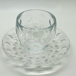 Guzzini Clear Glass Espresso Cup and Saucer Set - Transparent
